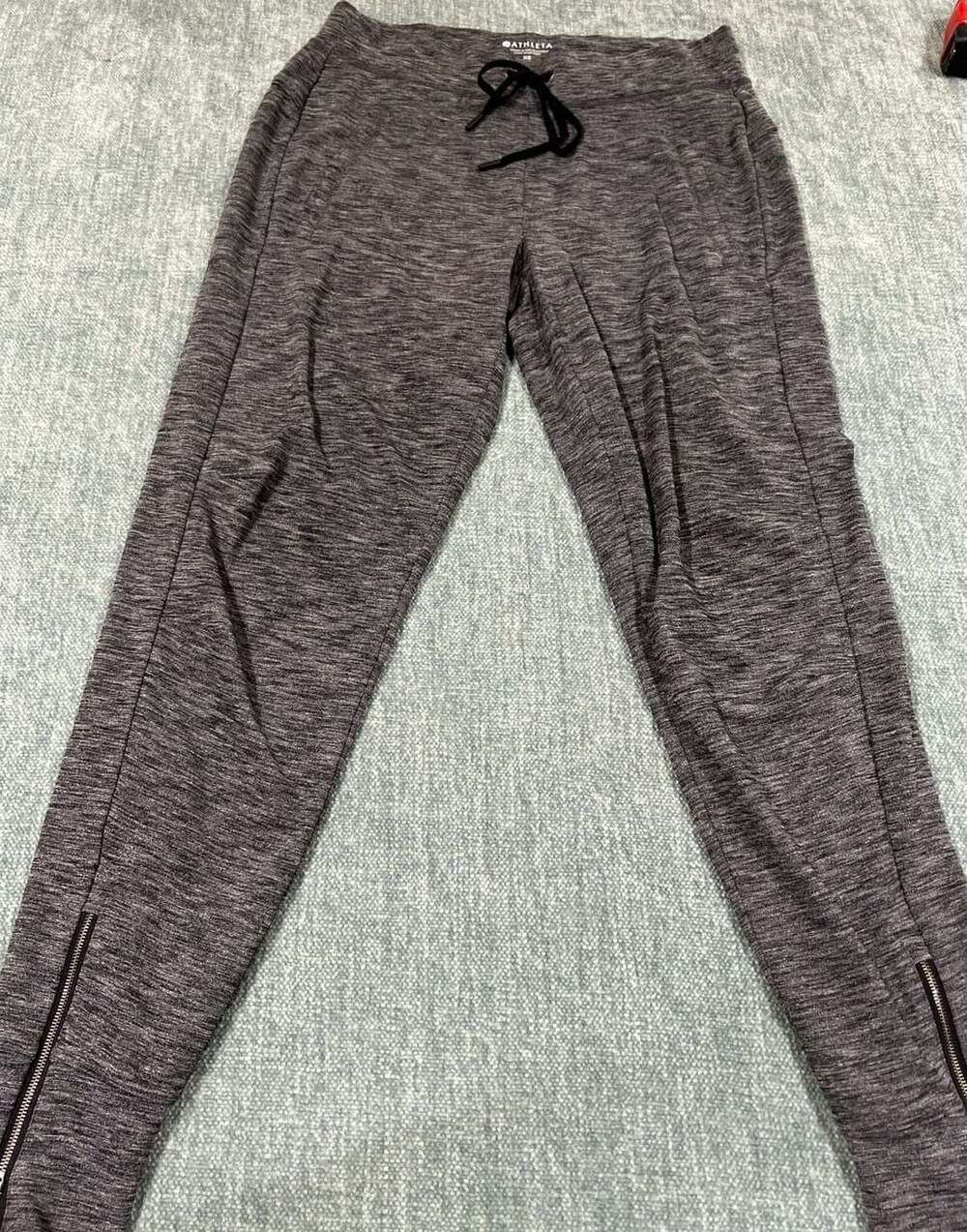Athleta Metro Jogger Pants Grey Heathered Ankle Zip Size XS